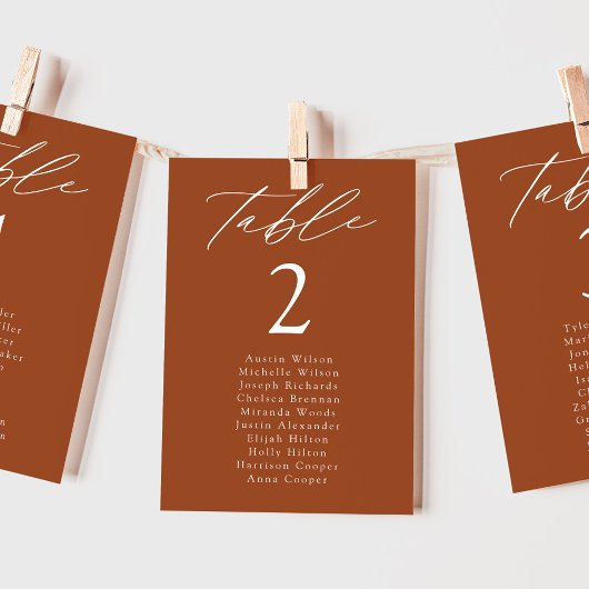 Carte Tableau Numéro de siège de l'élégance moderne