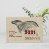 Carte Tableau original OX Nouvel An vietnamien 2021 PI (Debout devant)