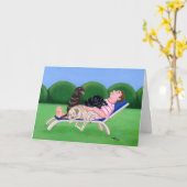 Carte Tableau papa Labrador (Fleur jaune)