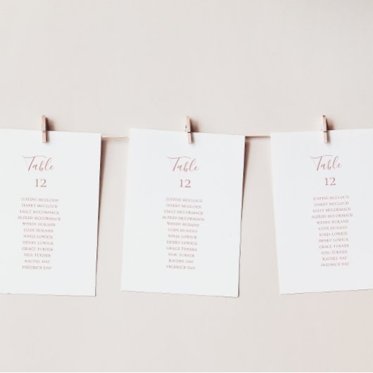 Carte Tableau Rose Or simple et élégant