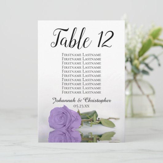 Carte Tableau Rose violet Lavande Grande table (Debout devant)