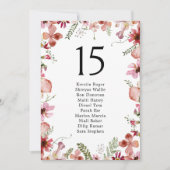 Carte Tableau Rustique Mariage Floral (Devant)