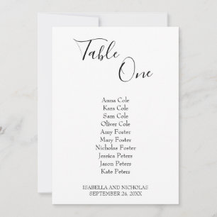 Carte Tableau simple Mariage Isabella