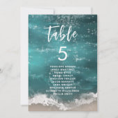 Carte Tableaux de placement de table de plage océanique (Devant)