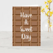 Carte Tablette de chocolat marron motif (Fleur jaune)