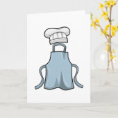 Carte Tablier de cuisine et toque de cuisine (Fleur jaune)