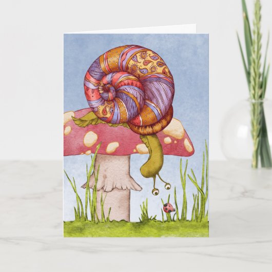 Carte Tabouret de l'escargot de Paisley ladybug bonjour (Devant)