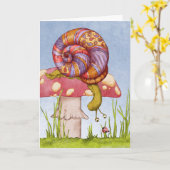Carte Tabouret de l'escargot de Paisley ladybug bonjour (Fleur jaune)
