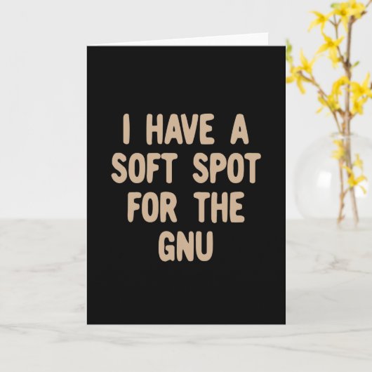 Carte Tache douce pour le gnu (Fleur jaune)