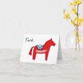 Carte Tack Dala Horse Merci suédois (Fleur jaune)