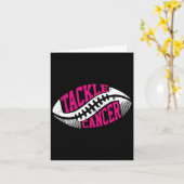 Carte Tackle Football Ball Ruban Rose Cancer du Sein Awa (Fleur jaune)