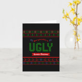Carte Tacky Christmas Nordic Knit Pattern Red Green Ugly (Fleur jaune)