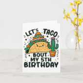 Carte Taco Bout My 5th Birthday Mexican Party Boys (Fleur jaune)