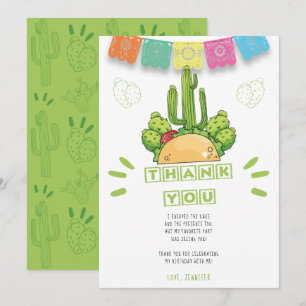 Carte Taco Cactus Merci mexicain