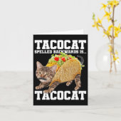 Carte Taco Chat Écrit À L'Arrière Est Tacocat Mème Silly (Fleur jaune)