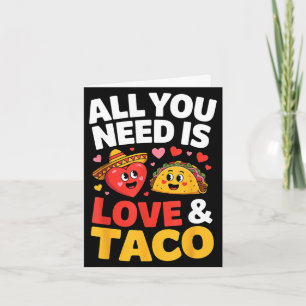 Carte Taco cinco de mayo amour cœur mignon chapeau nourr