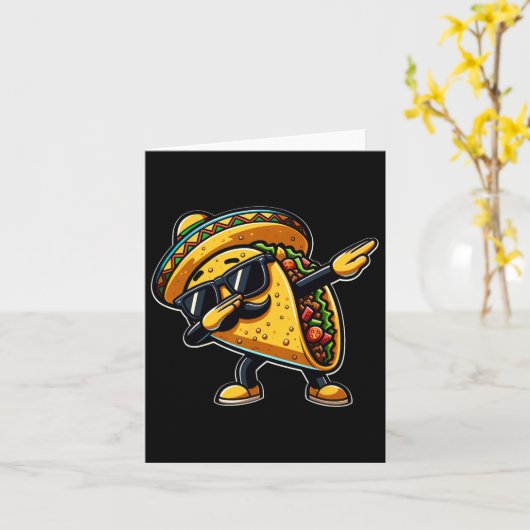 Carte Taco Dabbing Cinco De Mayo Drôle Fête Des Pères Me (Fleur jaune)