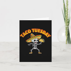 Carte Taco mardi dansant squelette drôle cinco de mayo