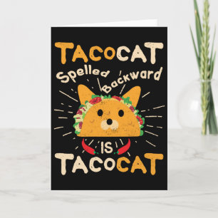 Carte Tacocat épelé à l'envers Cinco de Mayo Cat Taco