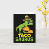 Carte Tacosaurus Trex Cinco De Mayo Dinosaur Kid (Fleur jaune)