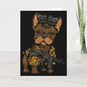 Carte Tactical Frenchie Drôle de chien Bouledogue avec N