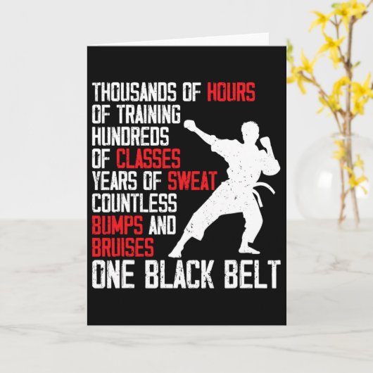 Carte Taekwondo Black Belt Funny Karate Judo Martial Art (Fleur jaune)