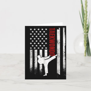 Carte Taekwondo Drapeau Américain Distressed Usa Patriot