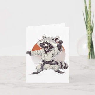 Carte Taekwondo Raccoon Kickboxing Animall Jiu-Jitsu