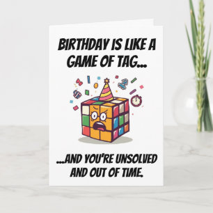 Carte Tag drôle d'anniversaire non résolu Speedcube Blag