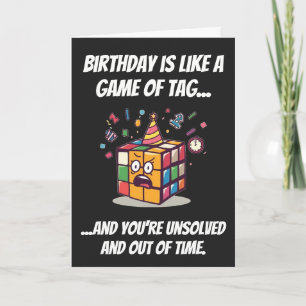 Carte Tag drôle d'anniversaire non résolu Speedcube Blag