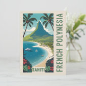 Carte Tahiti texte personnalisé (Debout devant)