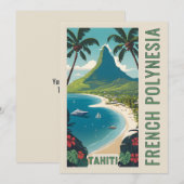 Carte Tahiti texte personnalisé (Devant / Derrière)