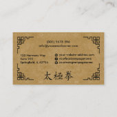 Carte Tai Chi Bagua noir et or (Dos)