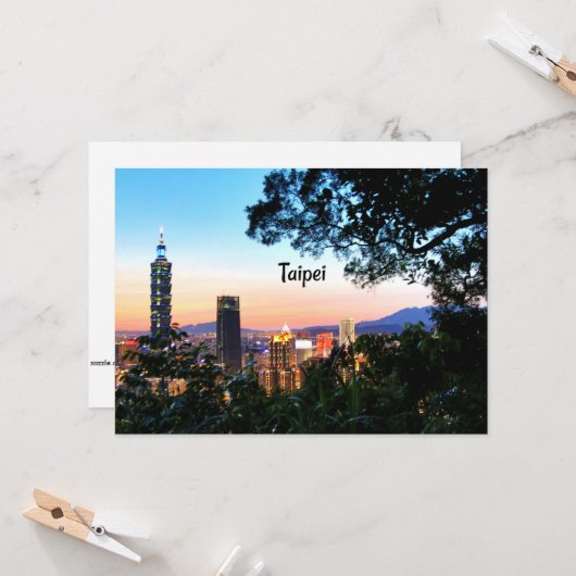 Carte Taipei, Taïwan (Devant/Arrière en situation)