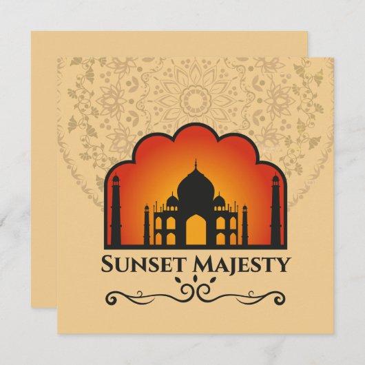 Carte Taj Mahal Silhouette at Sunset (Devant / Derrière)