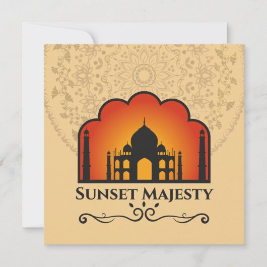 Carte Taj Mahal Silhouette at Sunset (Devant)