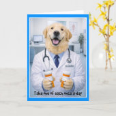 Carte Taking Pills Get Well Card PA-1 (Fleur jaune)