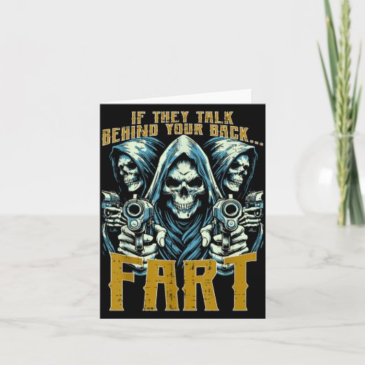 Carte Talk Behind Your Back Fart Skeleton Funny Saying M (Devant)