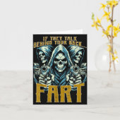 Carte Talk Behind Your Back Fart Skeleton Funny Saying M (Fleur jaune)
