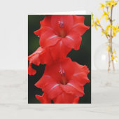 Carte Tall Red Flowers Art Note Card (Fleur jaune)