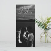 Carte Tall Ribbon Script Save the Date Card (Debout devant)