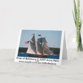 Carte Tall Ship Pride of Baltimore (Dos)