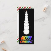 Carte Tall Snowman + "JOYEZ NOËL !" dans Rainbow Text (Devant/Arrière en situation)