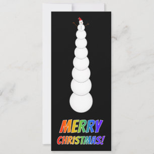 Carte Tall Snowman + "JOYEZ NOËL !" dans Rainbow Text