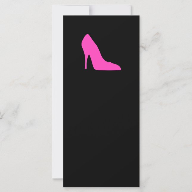 Carte talon rose sur noir (Devant)