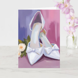 Carte Talons de Mariée Rose à l'Eau Blanche Aquarelle