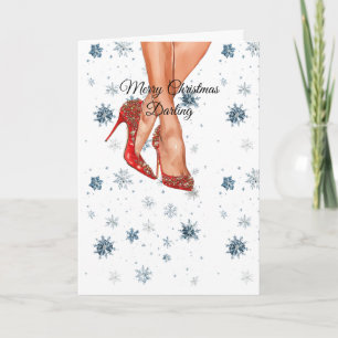 Carte Talons Rouges Jambes Féminins Noël