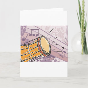 Carte Tambour Bongo Traditionnel Avec Notes De Musique