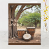 Carte Tambours africains (Fleur jaune)