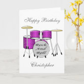 Carte Tambours Ajouter Un Nom Anniversaire (Fleur jaune)